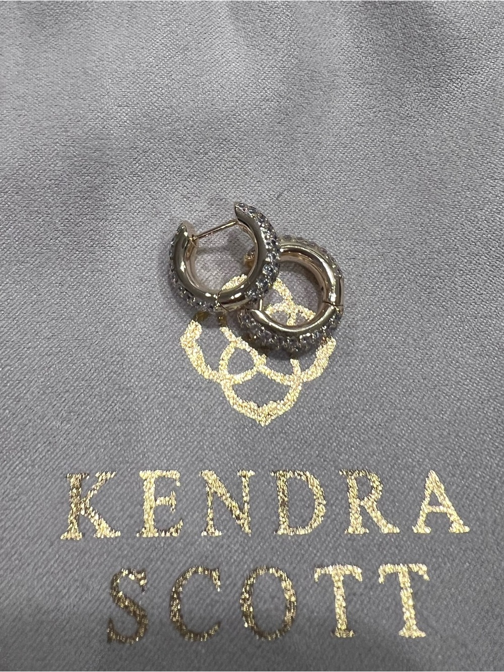 Kendra Scott Silver Pave Huggie Earrings